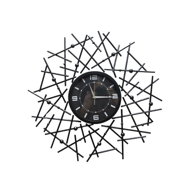 Ceas decorativ de perete rotund 60cm metal negru modern