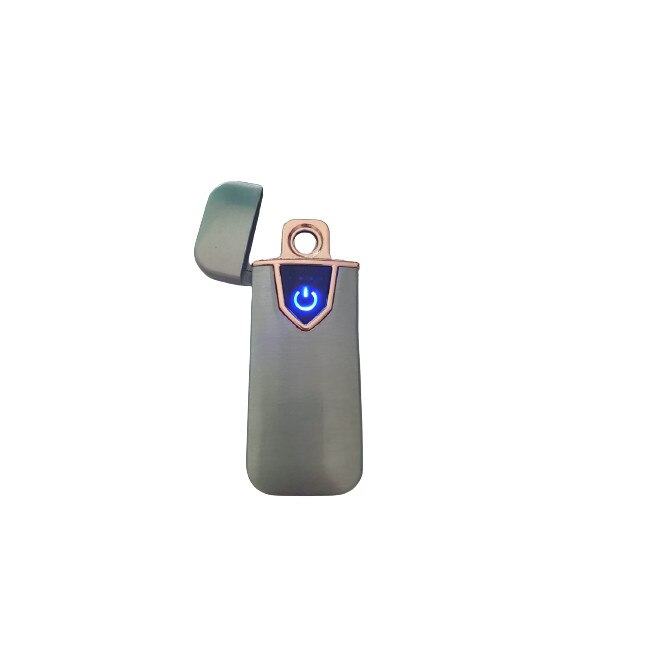 Bricheta electrica elegant, senzor de amprenta, antivant, incarcare USB, silver satin