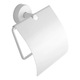 Kapitan Moderno tartó, WC papírhoz, fedővel, fehér matt, rozsdamentes acél