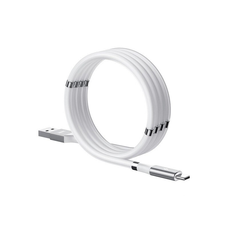 Cablu Date Incarcare Remax Mganetic Storing Compatibil Cu Dispozitive Cu Mufa Type-c, 2.1a, Alb - Rc-125a