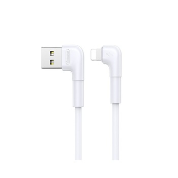 Cablu Date Incarcare Remax Tenky Compatibil Cu Dispozitive Cu Mufa Lightning, 2.1a, Capete La 90 Grade, Alb Cablu Date Incarcare Remax Tenky Compatibil Cu Dispozitive Cu Mufa Lightning, 2.1a, Capete La 90 Grade, Alb