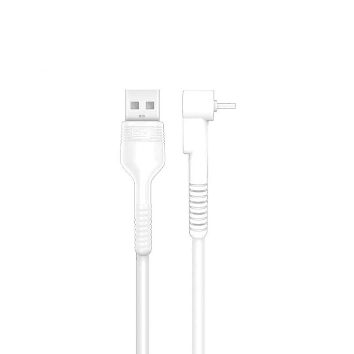 Cablu de Date si Incarcare USB la Type-C XO-NB100, 2.1A, 0.8 m, Alb, Blister