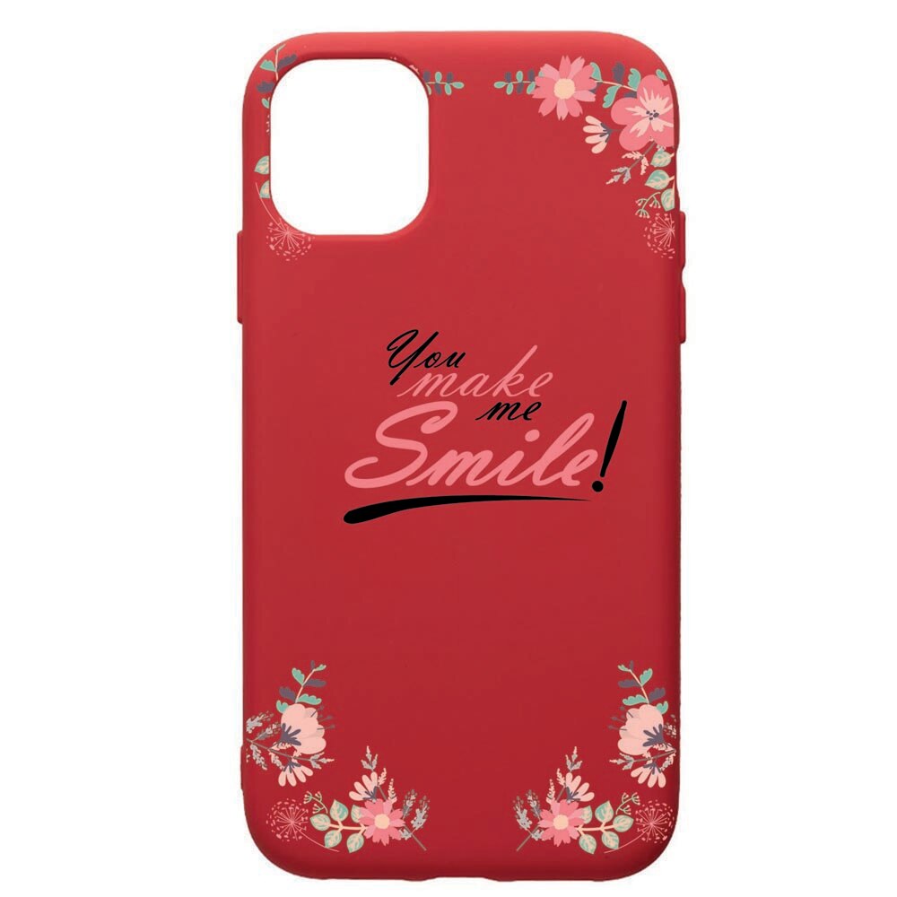 Husa de protectie Samsung Galaxy A51, Smile, silicon, cu interiorul din material textil, protectie camera, Red, PR4