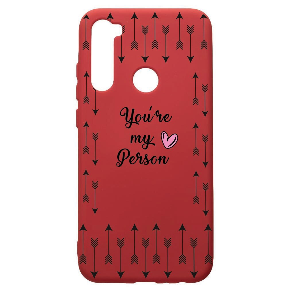 Husa de protectie Xiaomi Redmi Note 8, My Person, silicon, cu interiorul din material textil, protectie camera, Red, PR3