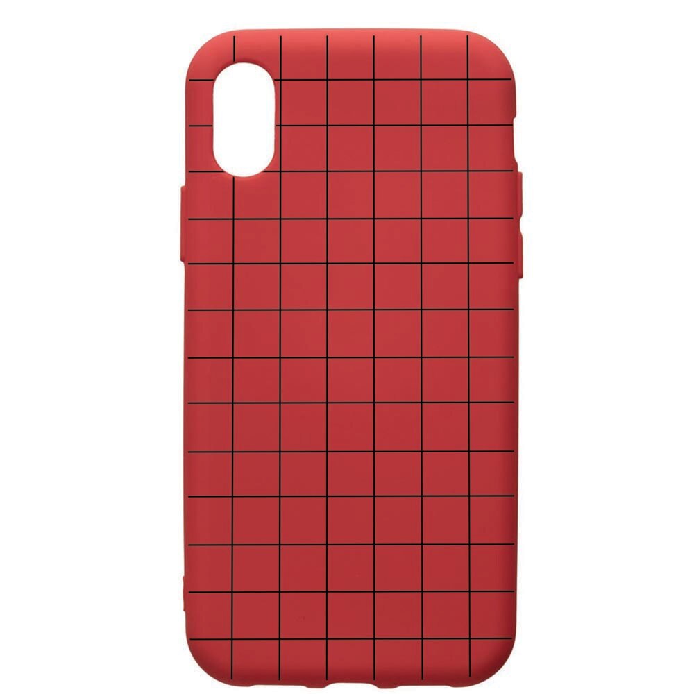 Husa de protectie Samsung Galaxy A10, Grid, silicon, cu interiorul din material textil, protectie camera, Red, PR15