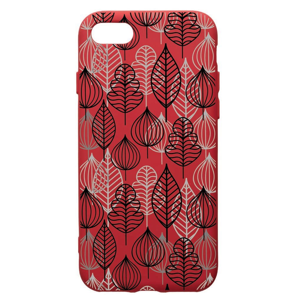 Husa de protectie Apple iPhone SE 2 / iPhone 8 / iPhone 7, Autumn, silicon, cu interiorul din material textil, protectie camera, Red, PR10