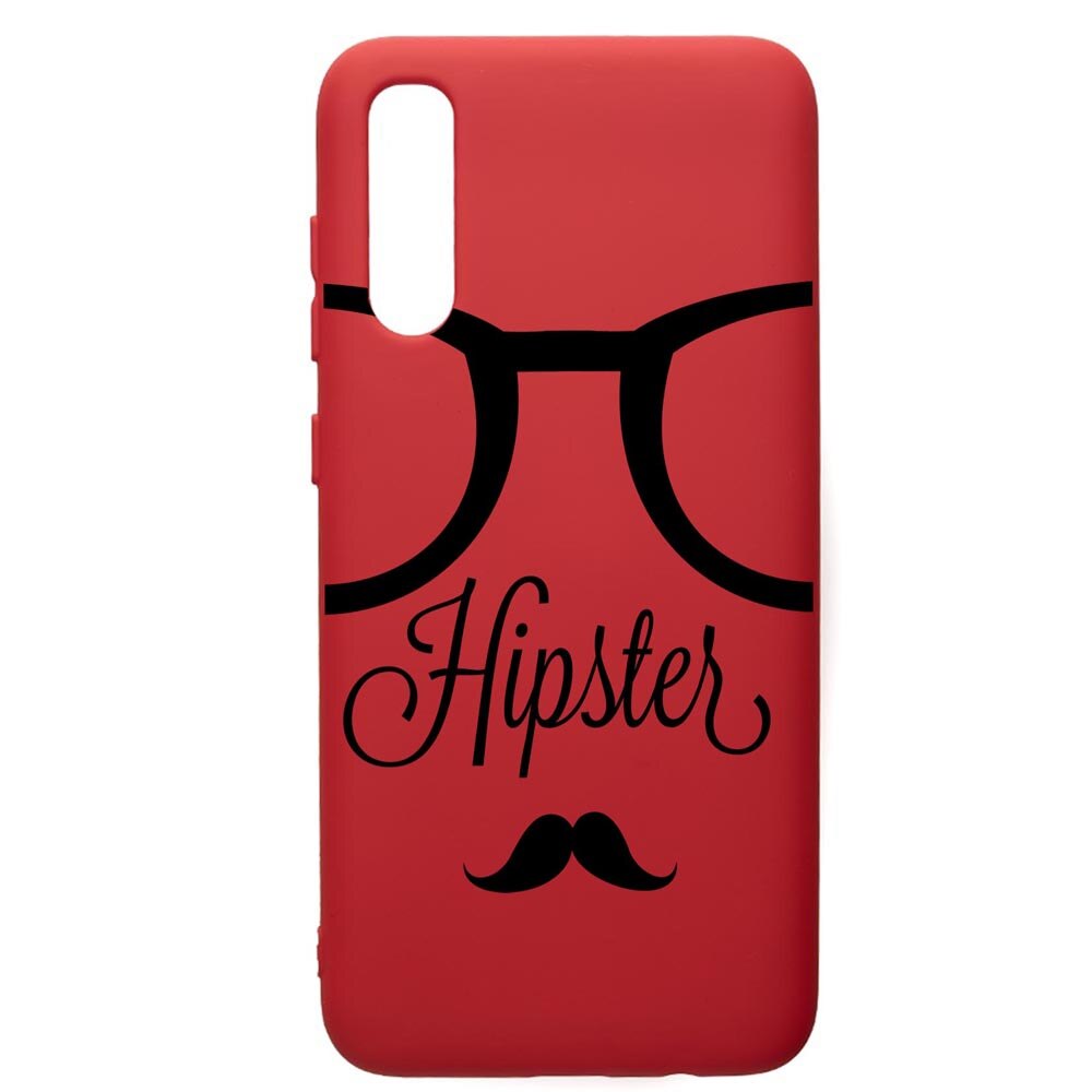 Husa de protectie Samsung Galaxy A70, Hipster, silicon, cu interiorul din material textil, protectie camera, Red, PR12