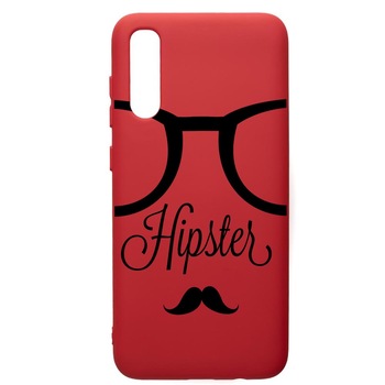 Husa de protectie Samsung Galaxy A70, Hipster, silicon, cu interiorul din material textil, protectie camera, Red, PR12 Husa de protectie Samsung Galaxy A70, Hipster, silicon, cu interiorul din material textil, protectie camera, Red, PR12