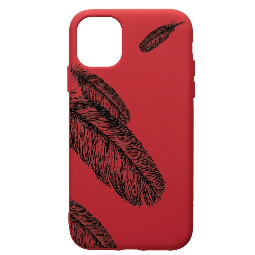 Husa de protectie Apple iPhone 12 Mini, Feather BW, silicon, cu interiorul din material textil, protectie camera, Red, PR18