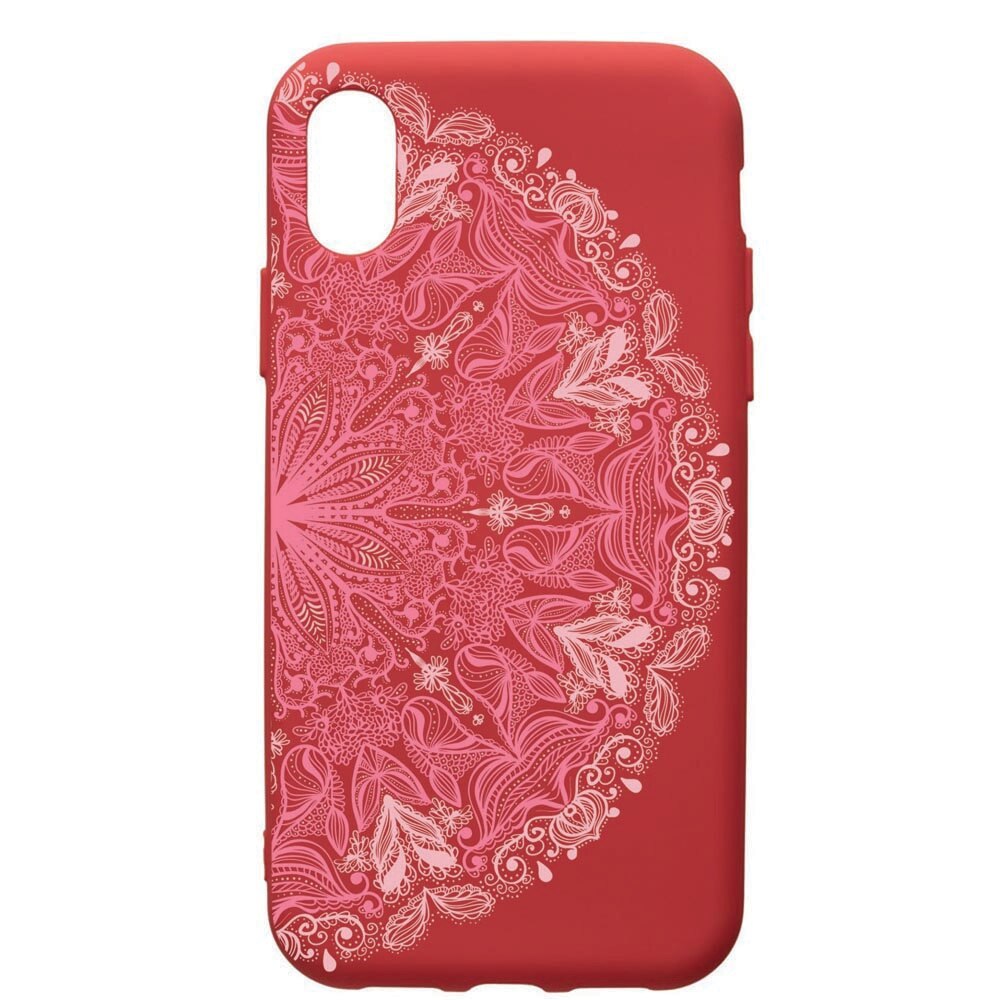 Husa de protectie Apple iPhone XR, Lace Pink, silicon, cu interiorul din material textil, protectie camera, Red, PR21
