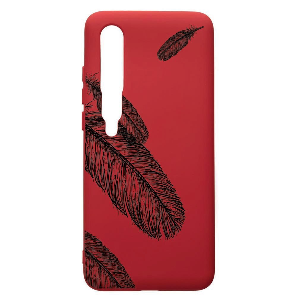 Husa de protectie Xiaomi Mi 10 / Mi 10 Pro, Feather BW, silicon, cu interiorul din material textil, protectie camera, Red, PR18