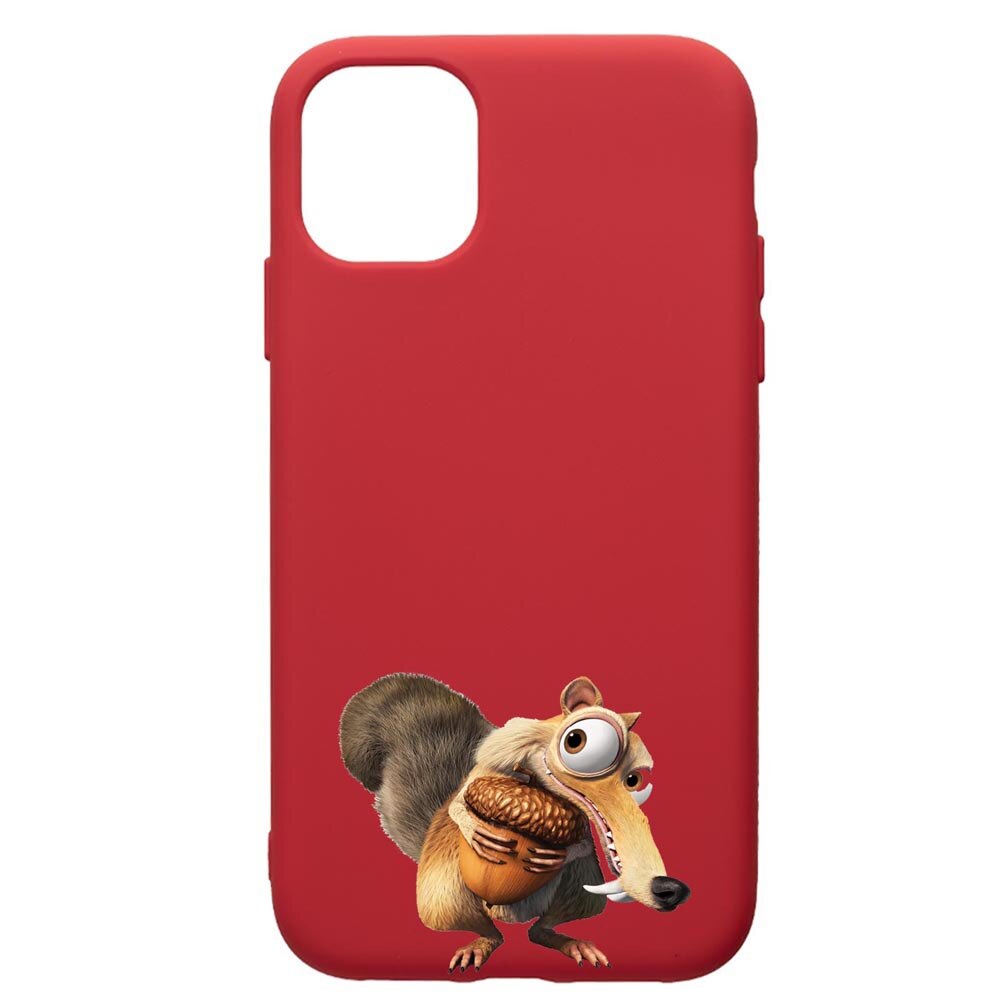 Husa de protectie Apple iPhone 11 Pro, Ice Age Nutty, silicon, cu interiorul din material textil, protectie camera, Red, PR23