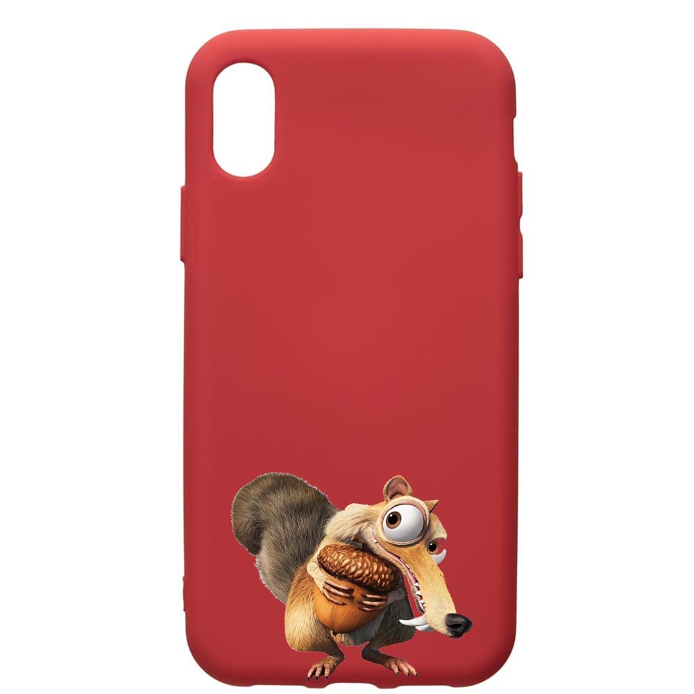 Husa de protectie Apple iPhone XR, Ice Age Nutty, silicon, cu interiorul din material textil, protectie camera, Red, PR23