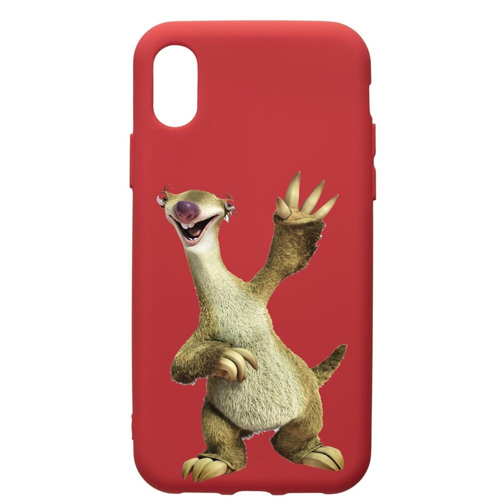 Husa de protectie Huawei Y6 2019, Ice Age Sid, silicon, cu interiorul din material textil, protectie camera, Red, PR24