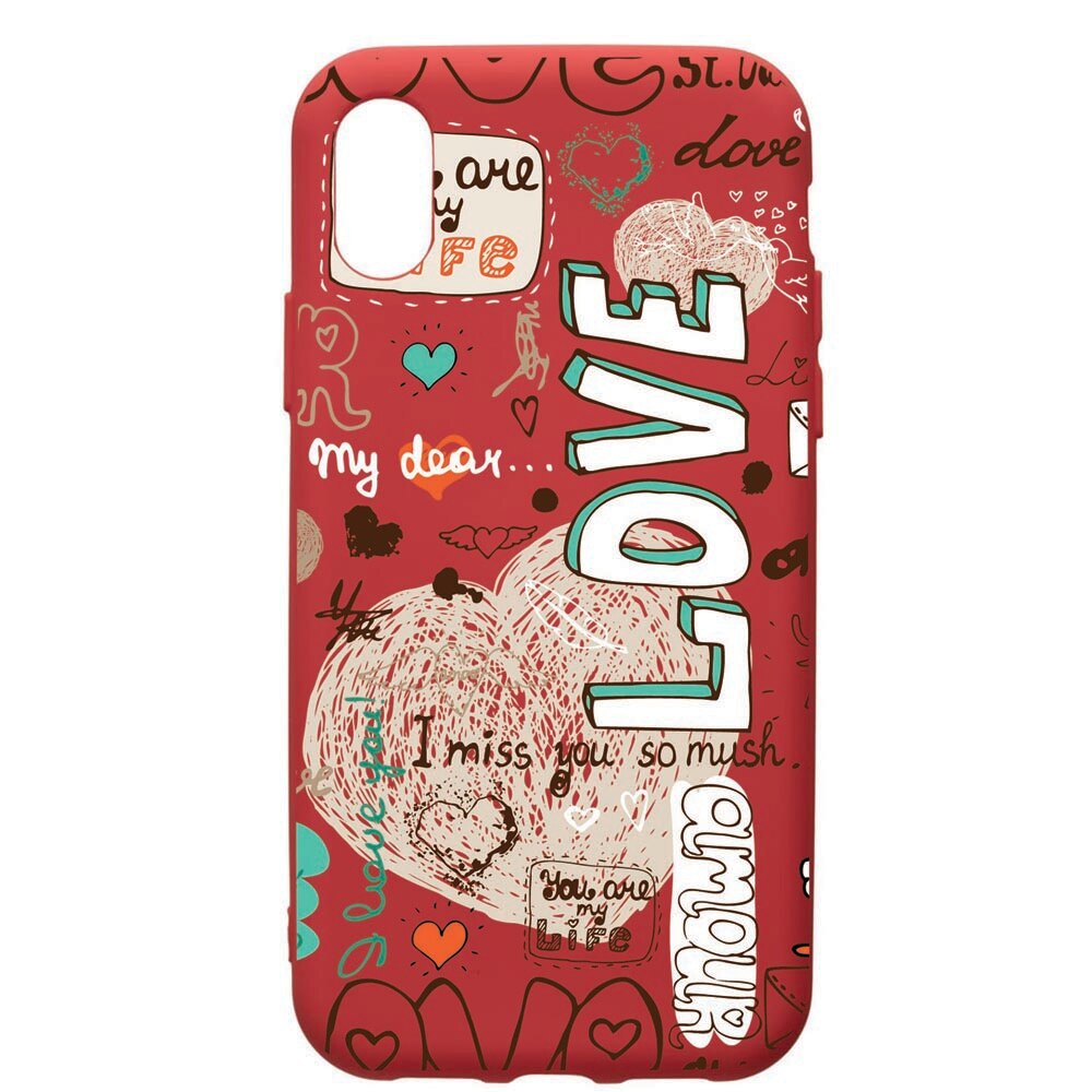 Husa de protectie Samsung Galaxy A10, Love February, silicon, cu interiorul din material textil, protectie camera, Red, PR25