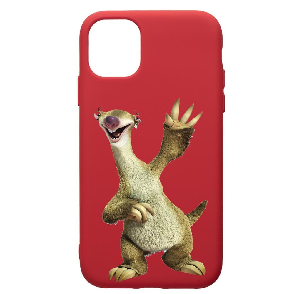 Husa de protectie Apple iPhone 11, Ice Age Sid, silicon, cu interiorul din material textil, protectie camera, Red, PR24