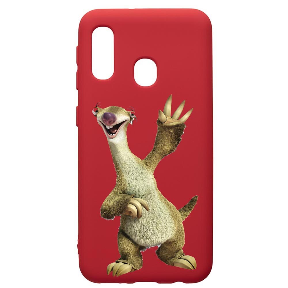 Husa de protectie Samsung Galaxy A40, Ice Age Sid, silicon, cu interiorul din material textil, protectie camera, Red, PR24