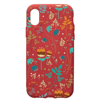 Husa de protectie Apple iPhone XS / iPhone X, Spring, silicon, cu interiorul din material textil, protectie camera, Red, PR28 Husa de protectie Apple iPhone XS / iPhone X, Spring, silicon, cu interiorul din material textil, protectie camera, Red, PR28