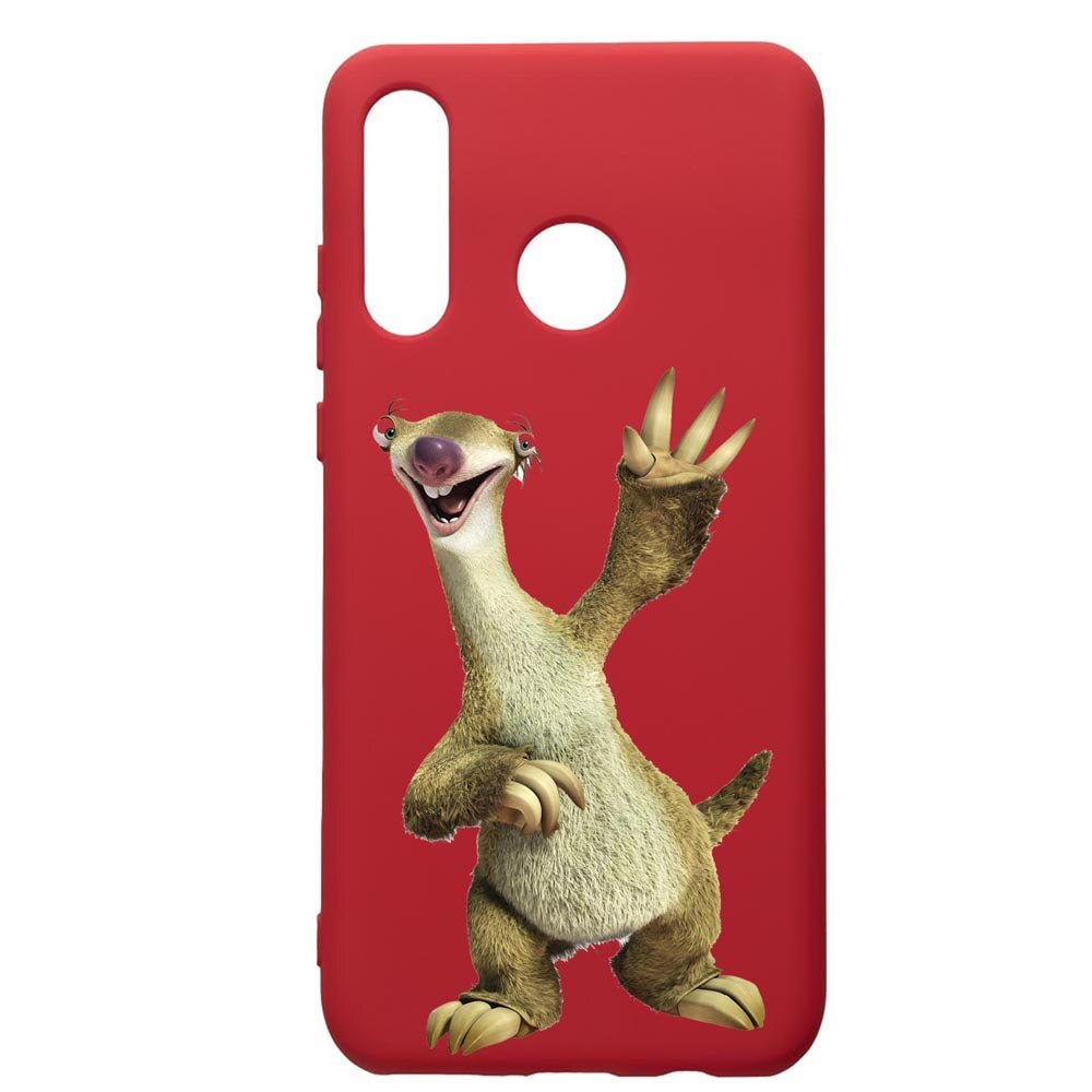 Husa de protectie Huawei P30 Lite, Ice Age Sid, silicon, cu interiorul din material textil, protectie camera, Red, PR24