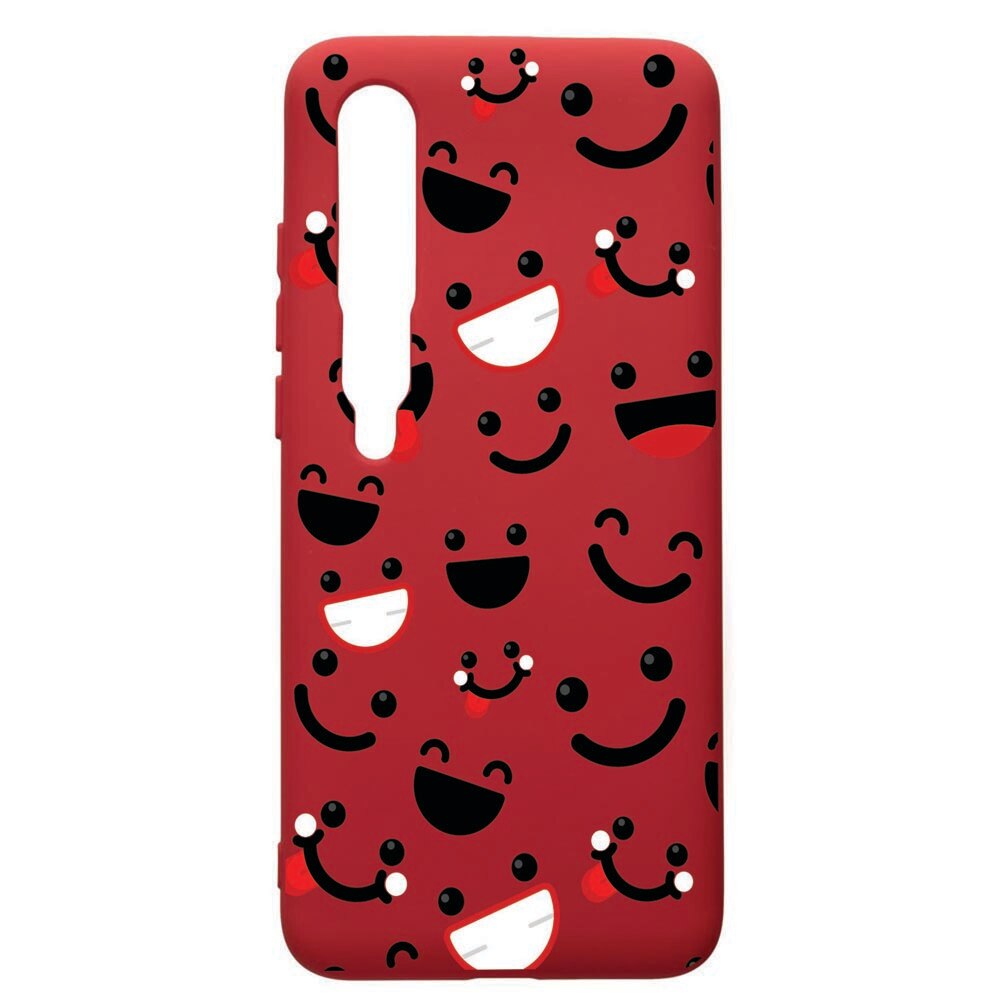 Husa de protectie Xiaomi Mi 10 / Mi 10 Pro, Emotions, silicon, cu interiorul din material textil, protectie camera, Red, PR32