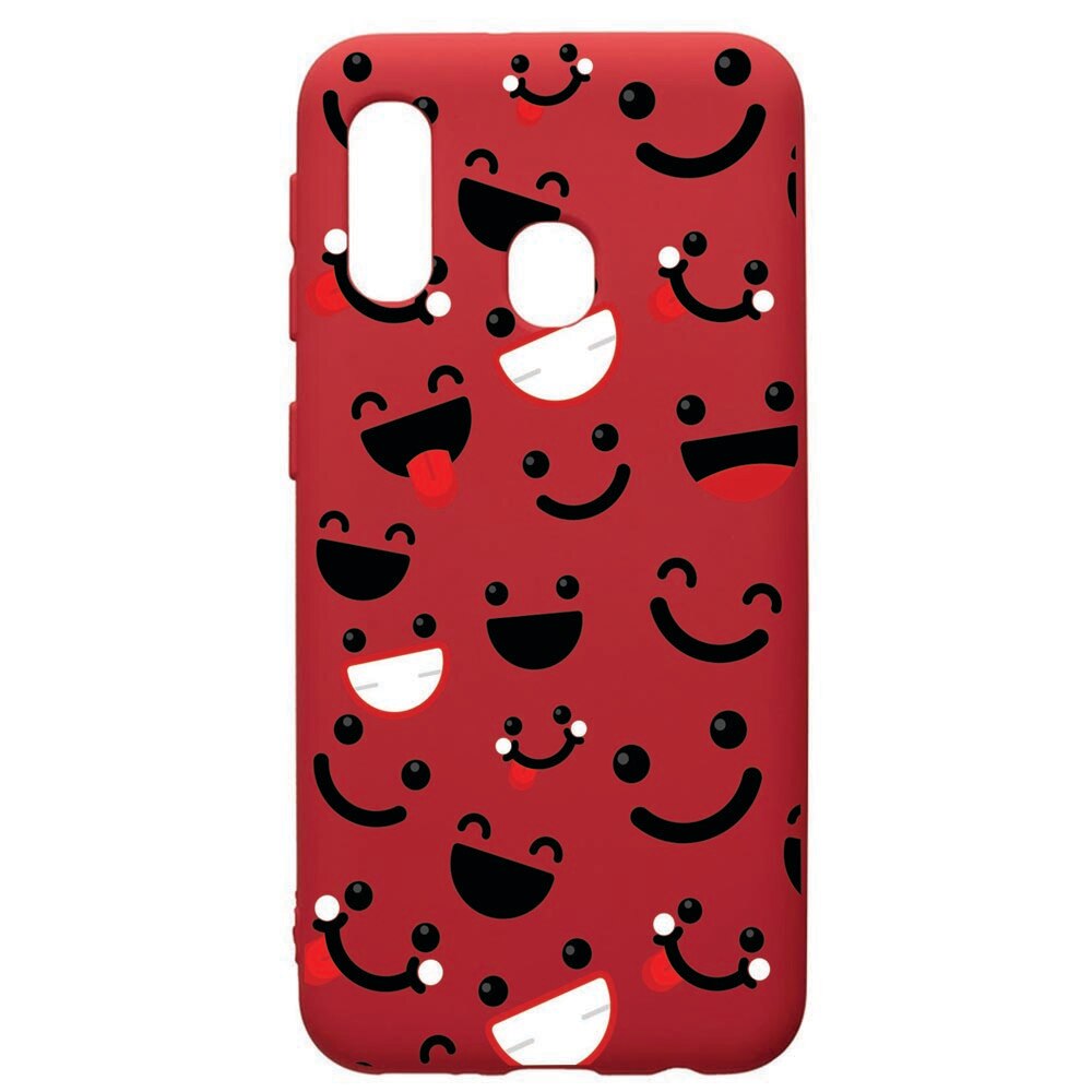 Husa de protectie Samsung Galaxy A20E, Emotions, silicon, cu interiorul din material textil, protectie camera, Red, PR32
