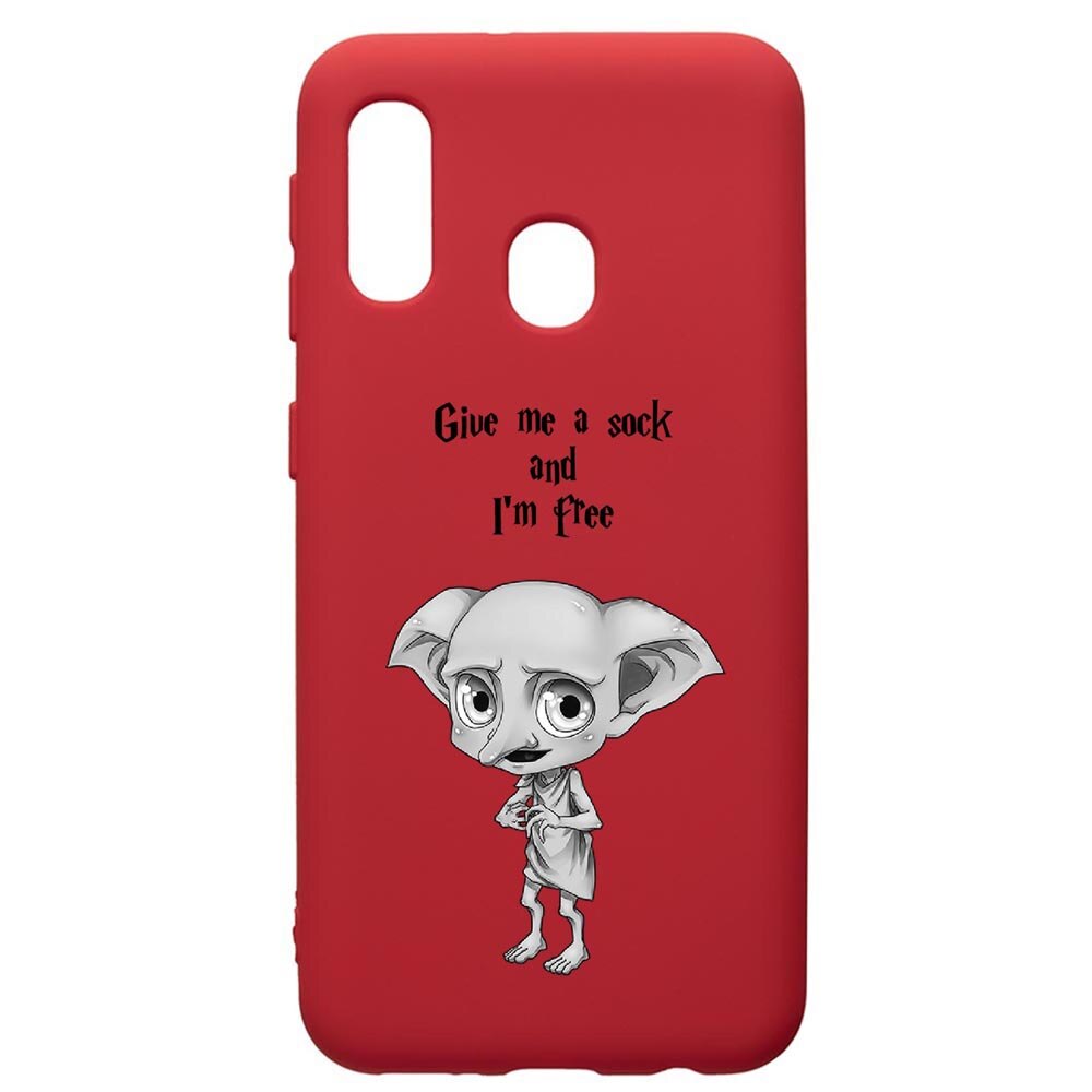 Husa de protectie Samsung Galaxy A20E, Dobby, silicon, cu interiorul din material textil, protectie camera, Red, PR31