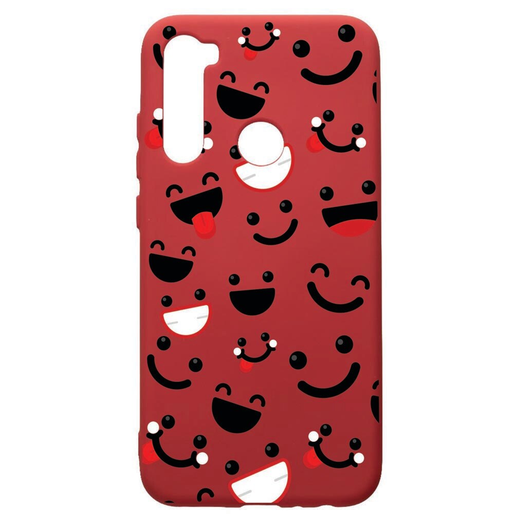 Husa de protectie Xiaomi Redmi Note 8, Emotions, silicon, cu interiorul din material textil, protectie camera, Red, PR32