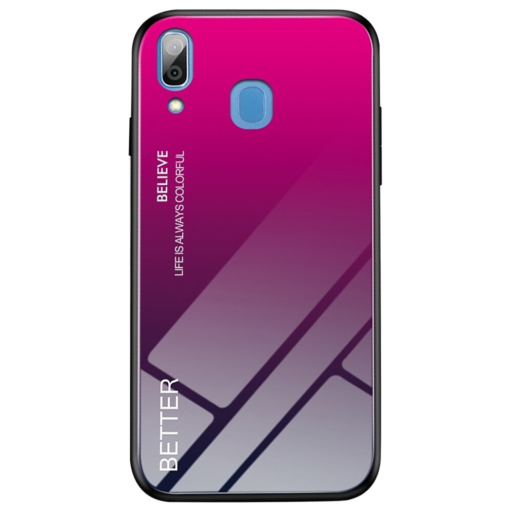 Husa Lemontti Glass Case compatibila cu Samsung Galaxy A30, Rose Red