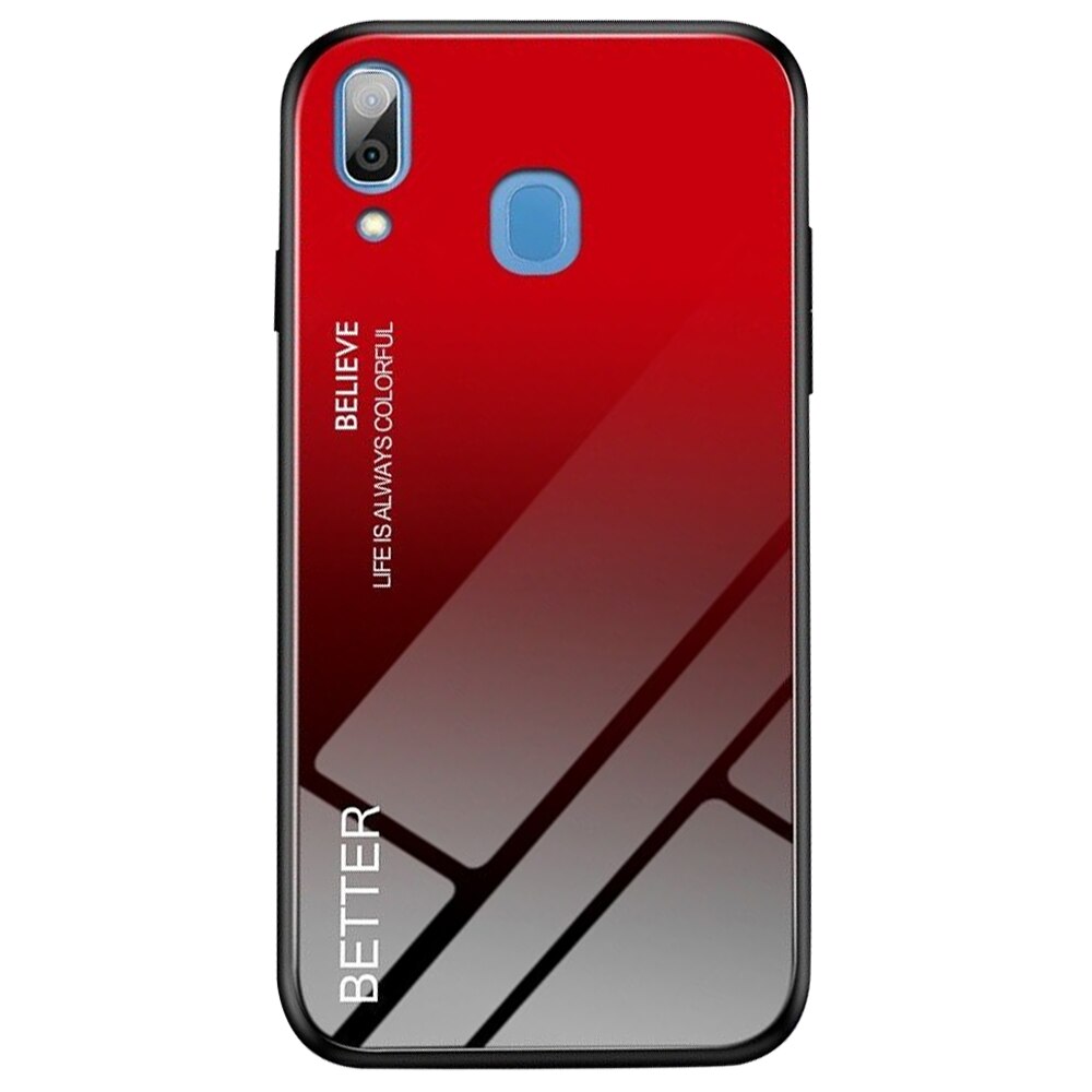 Husa Lemontti Glass Case compatibila cu Samsung Galaxy A30, Black Red