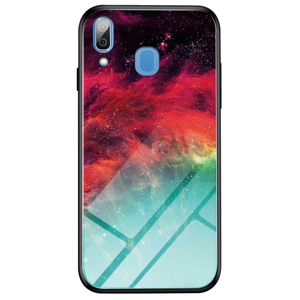 Husa Lemontti Glass Case compatibila cu Samsung Galaxy A30, Colorful Nebula
