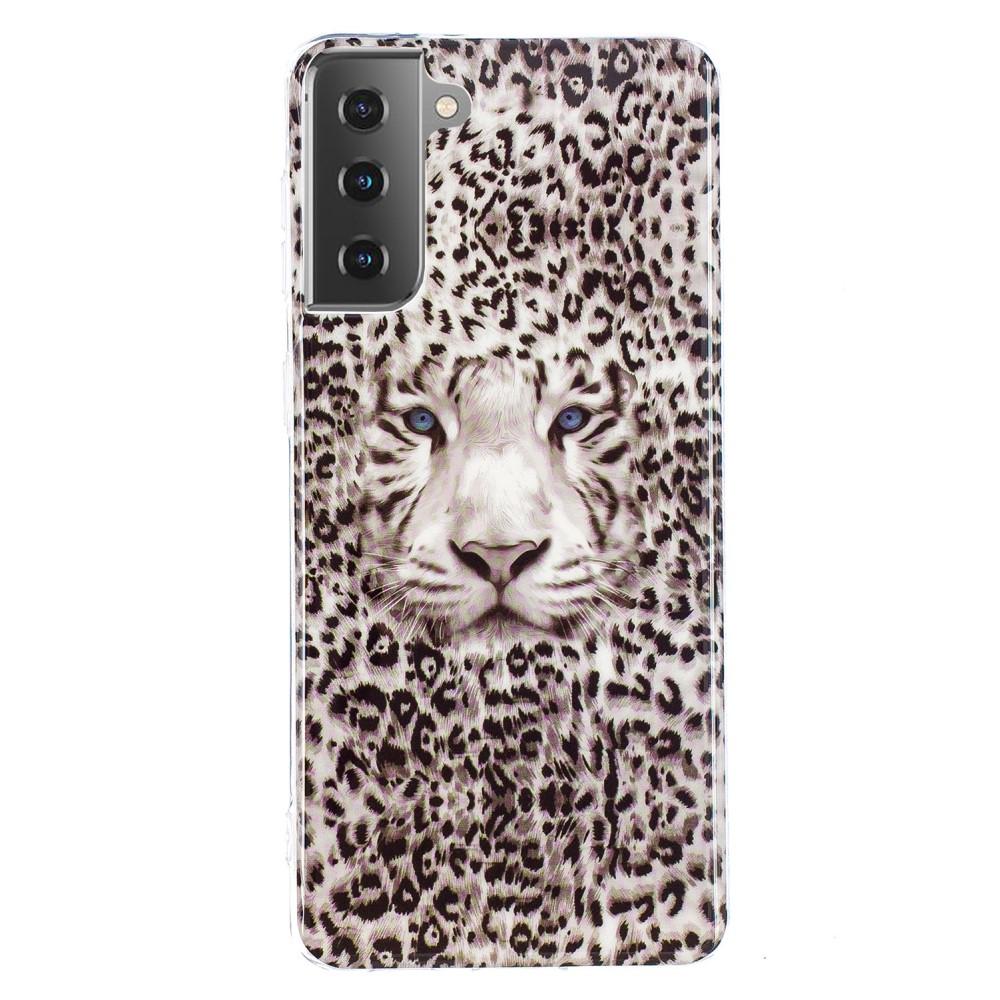 Husa silicon compatibila cu Samsung Galaxy S21 Fosforescent model Leopard, Silicon, TPU Viceversa Multicolor