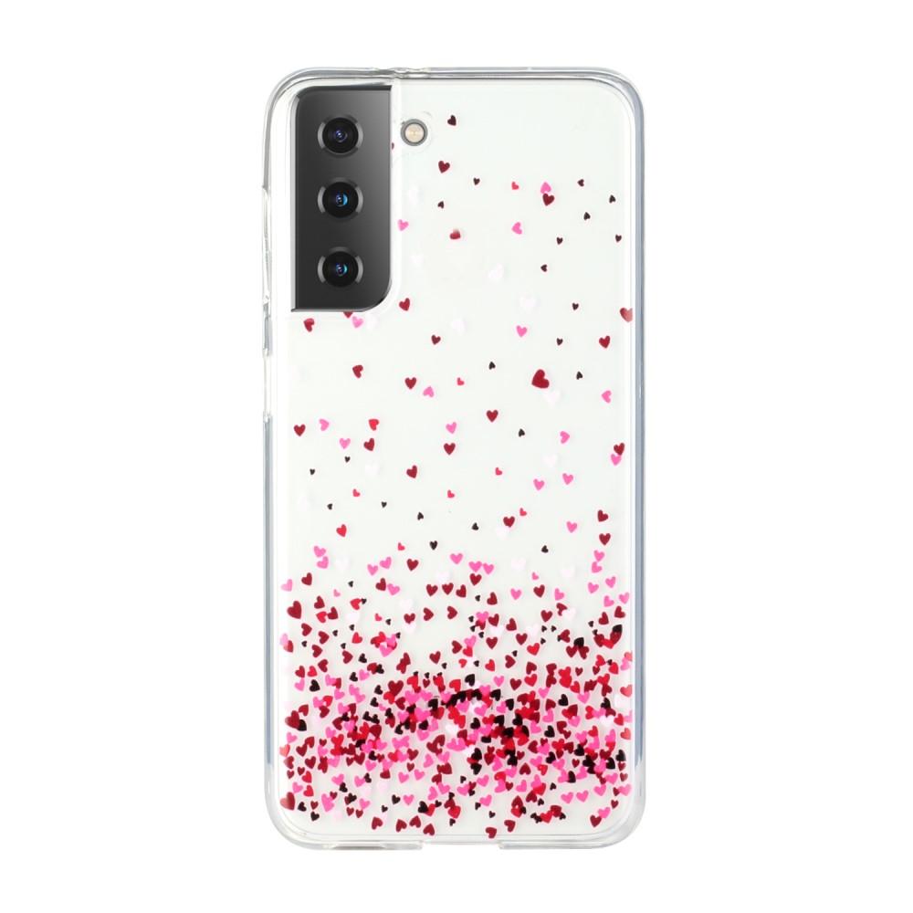 Husa silicon compatibila cu Samsung Galaxy S21 model Hearts, Silicon, TPU Viceversa