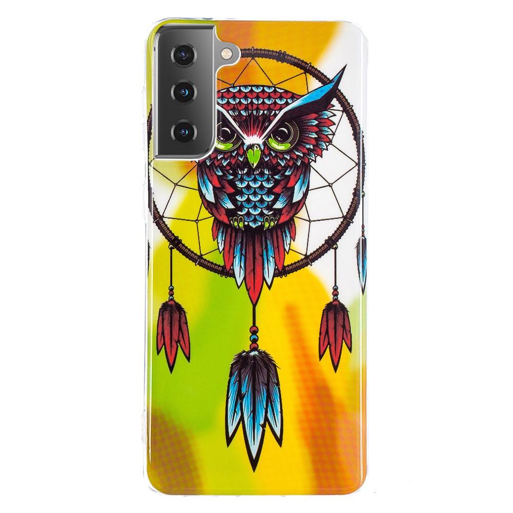 Husa silicon compatibila cu Samsung Galaxy S21 Fosforescent model Owl Dreamcatcher, Silicon, TPU Viceversa Multicolor