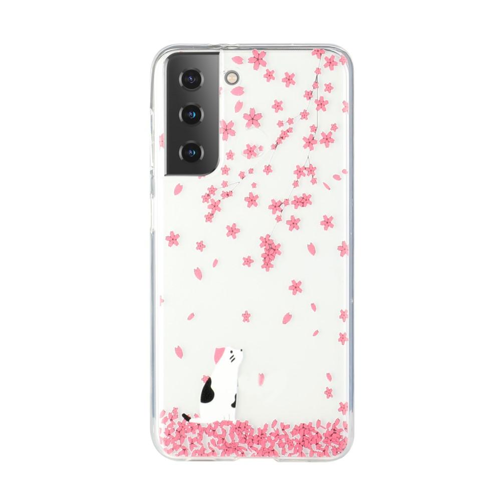 Husa silicon compatibila cu Samsung Galaxy S21 model Pink Flowers, Silicon, TPU Viceversa