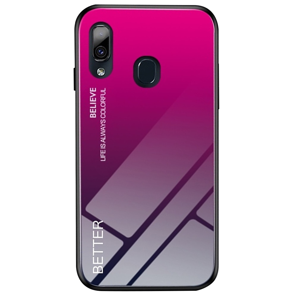 Husa Lemontti Glass Case compatibila cu Samsung Galaxy A20e, Rose Red