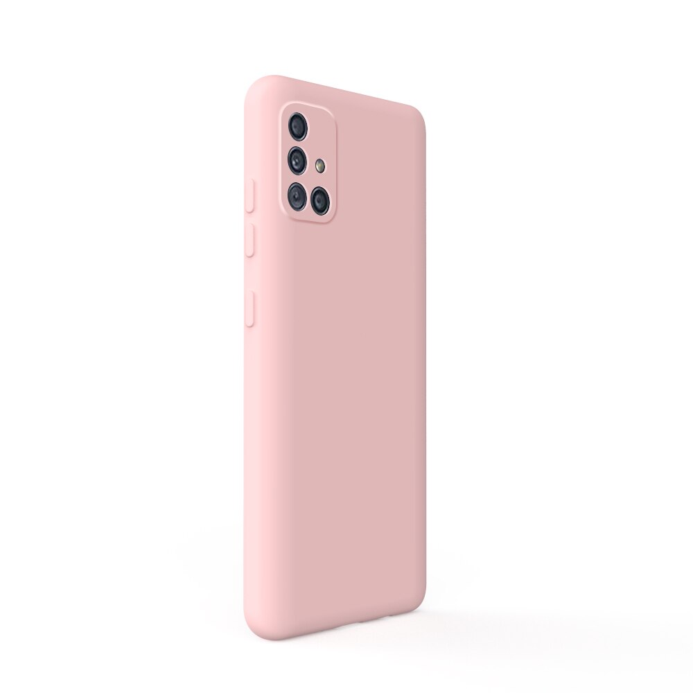 Husa Lemontti Silicon Soft Slim compatibila cu Samsung Galaxy A51, Pink Sand