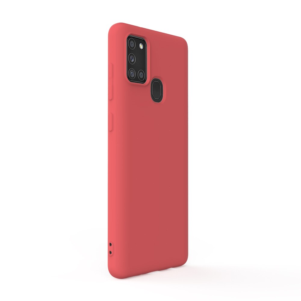 Husa Lemontti Silicon Soft Slim compatibila cu Samsung Galaxy A21s, Santa Red