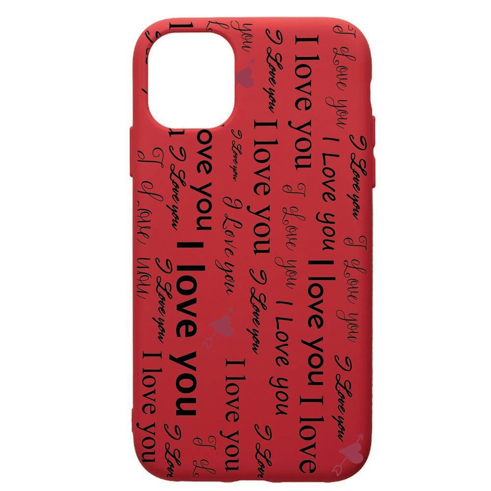 Husa de protectie Apple iPhone 12 Mini, Love You, silicon, cu interiorul din material textil, protectie camera, Red, PR40