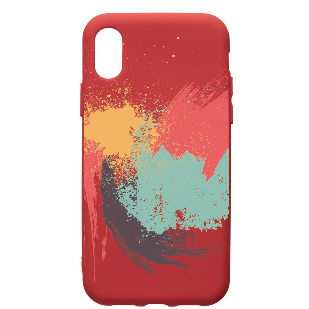 Husa de protectie Huawei Y6 2019, Paiting, silicon, cu interiorul din material textil, protectie camera, Red, PR44