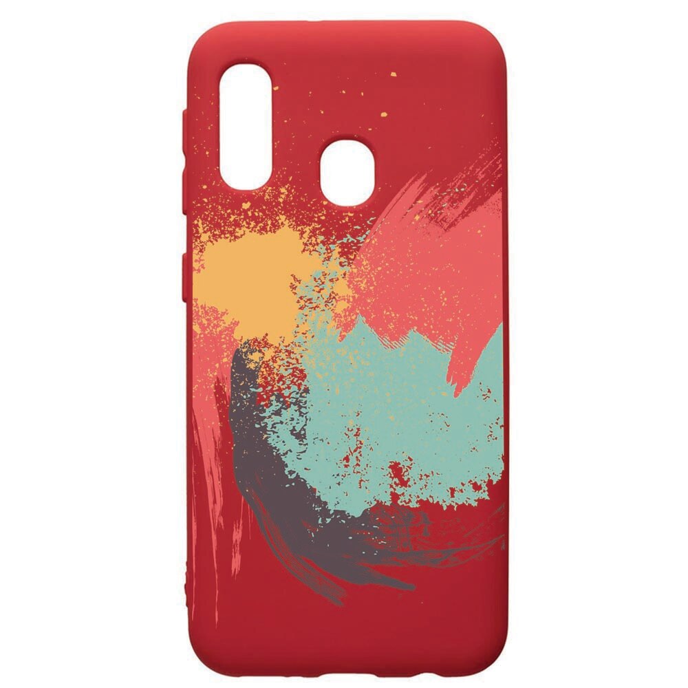 Husa de protectie Samsung Galaxy A20E, Paiting, silicon, cu interiorul din material textil, protectie camera, Red, PR44