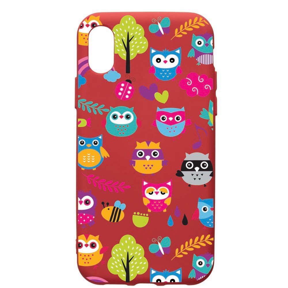 Husa de protectie Samsung Galaxy A10, OWL, silicon, cu interiorul din material textil, protectie camera, Red, PR43