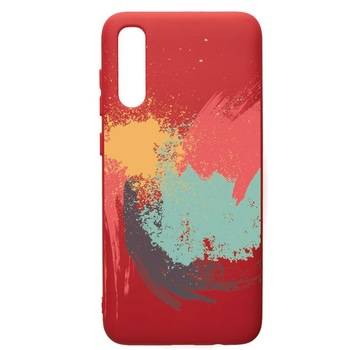 Husa de protectie Samsung Galaxy A30S, Paiting, silicon, cu interiorul din material textil, protectie camera, Red, PR44 Husa de protectie Samsung Galaxy A30S, Paiting, silicon, cu interiorul din material textil, protectie camera, Red, PR44