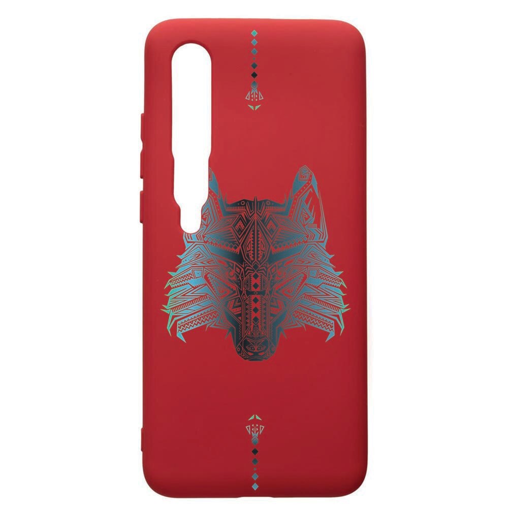 Husa de protectie Xiaomi Mi 10 / Mi 10 Pro, Wolf, silicon, cu interiorul din material textil, protectie camera, Red, PR50