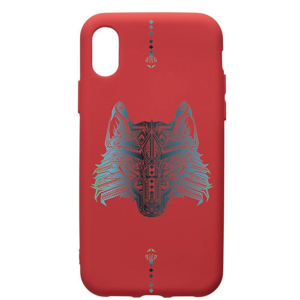 Husa de protectie Samsung Galaxy A10, Wolf, silicon, cu interiorul din material textil, protectie camera, Red, PR50
