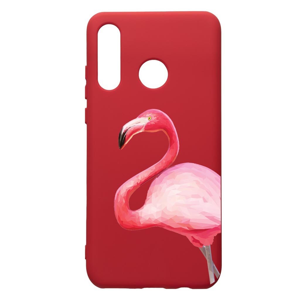 Husa de protectie Huawei P30 Lite, Flamingo, silicon, cu interiorul din material textil, protectie camera, Red, PR55