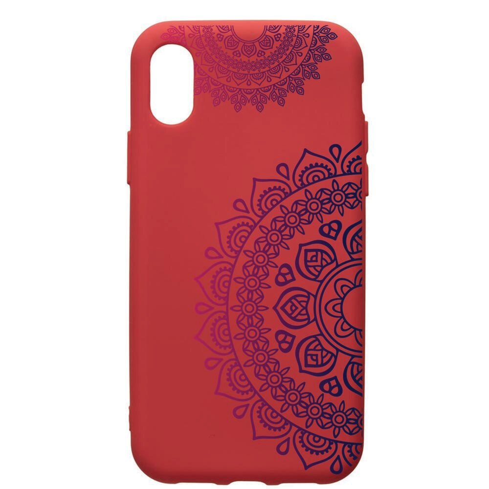 Husa de protectie Samsung Galaxy A01, Lace Color, silicon, cu interiorul din material textil, protectie camera, Red, PR63