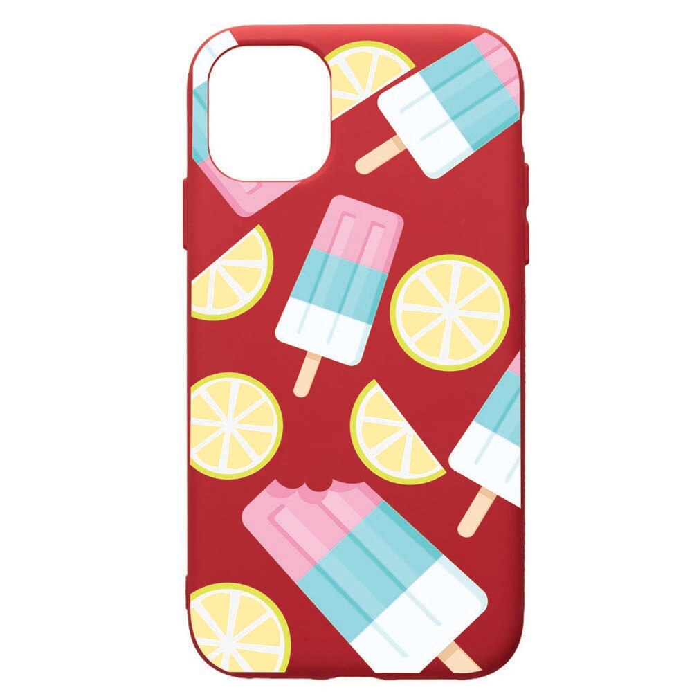 Husa de protectie Samsung Galaxy A51, Ice Cream, silicon, cu interiorul din material textil, protectie camera, Red, PR65