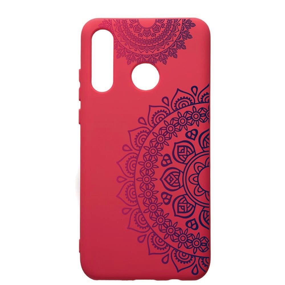 Husa de protectie Huawei P30 Lite, Lace Color, silicon, cu interiorul din material textil, protectie camera, Maroon, PM63
