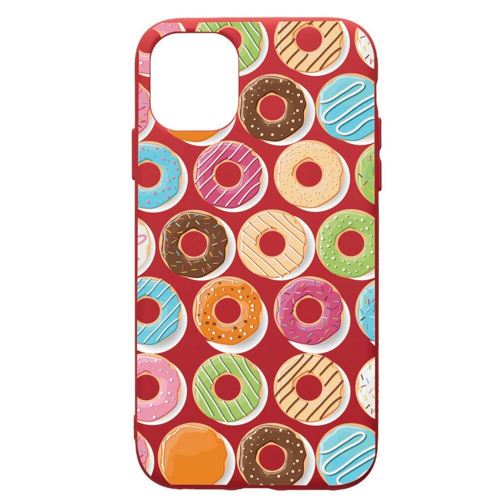 Husa de protectie Samsung Galaxy A41, Donut, silicon, cu interiorul din material textil, protectie camera, Red, PR66