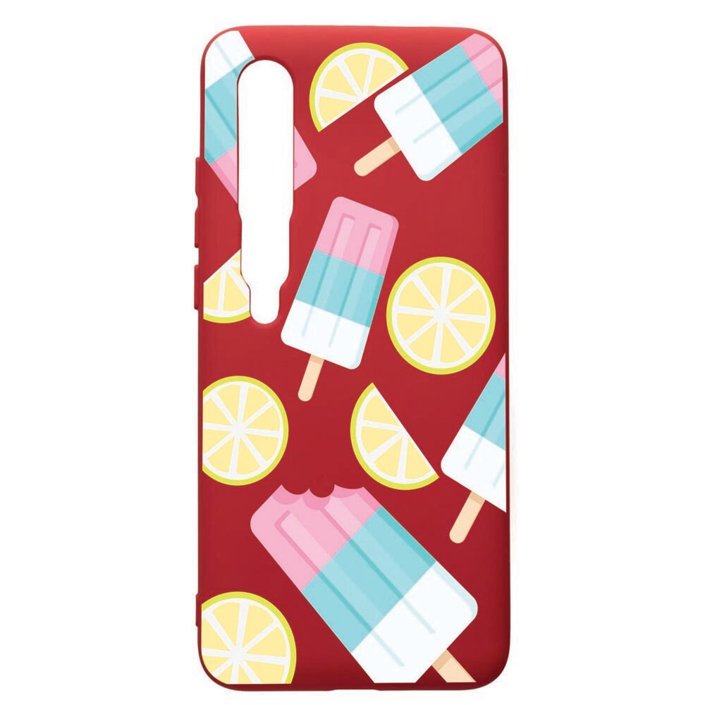 Husa de protectie Xiaomi Mi 10 / Mi 10 Pro, Ice Cream, silicon, cu interiorul din material textil, protectie camera, Red, PR65